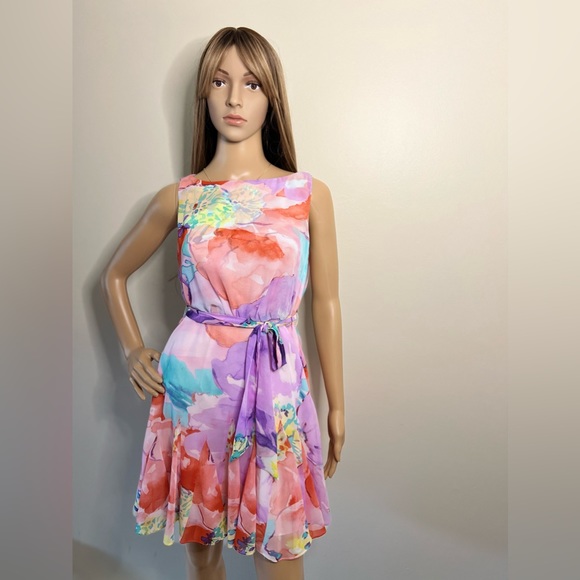 Ralph Lauren Women’s Floral Flare Georgette Mini Dress - Picture 2 of 7